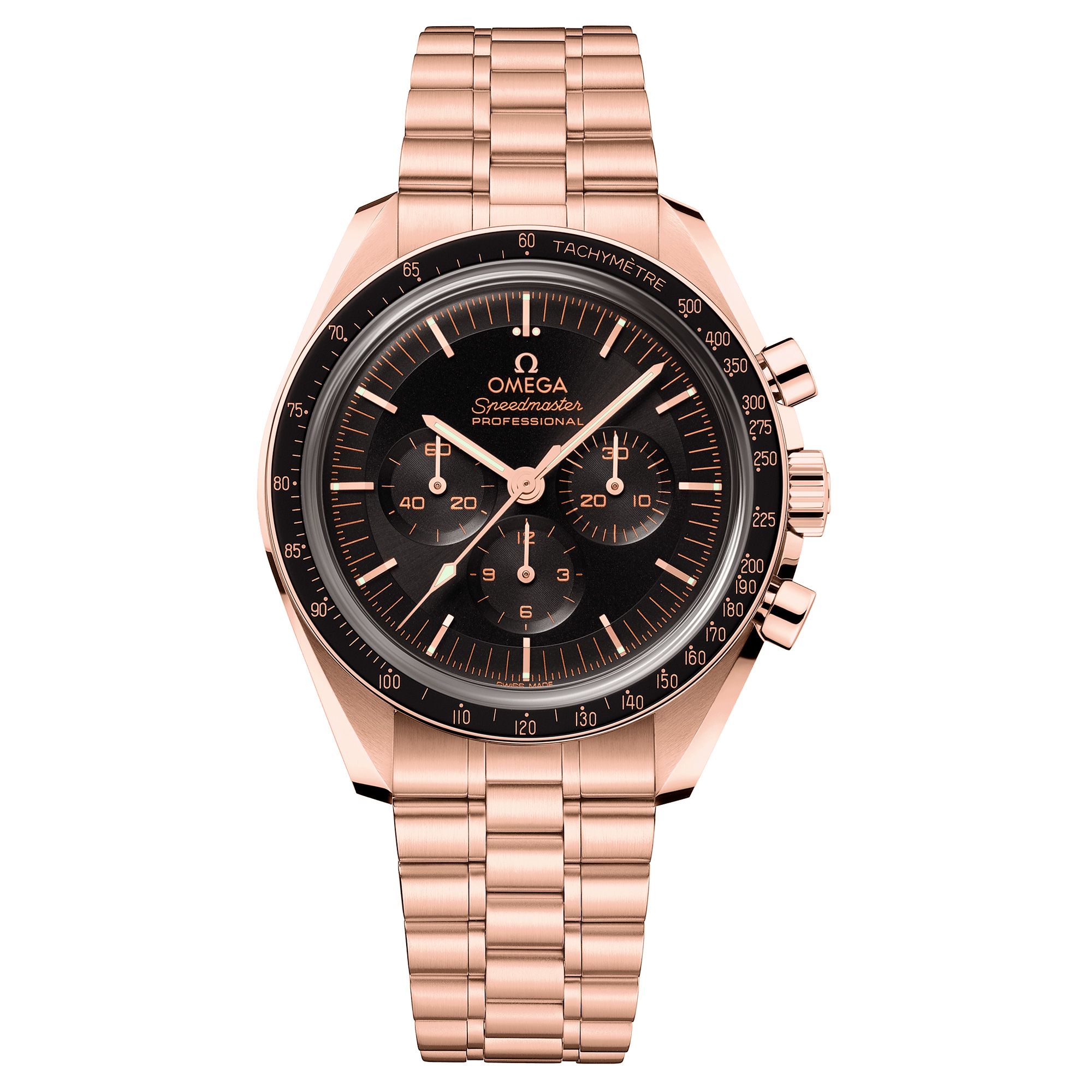 OMEGA Speedmaster Moonwatch Professional Co-Axial Master Chronometer Chronograph Sedna Gold Bracelet Watch | 42mm