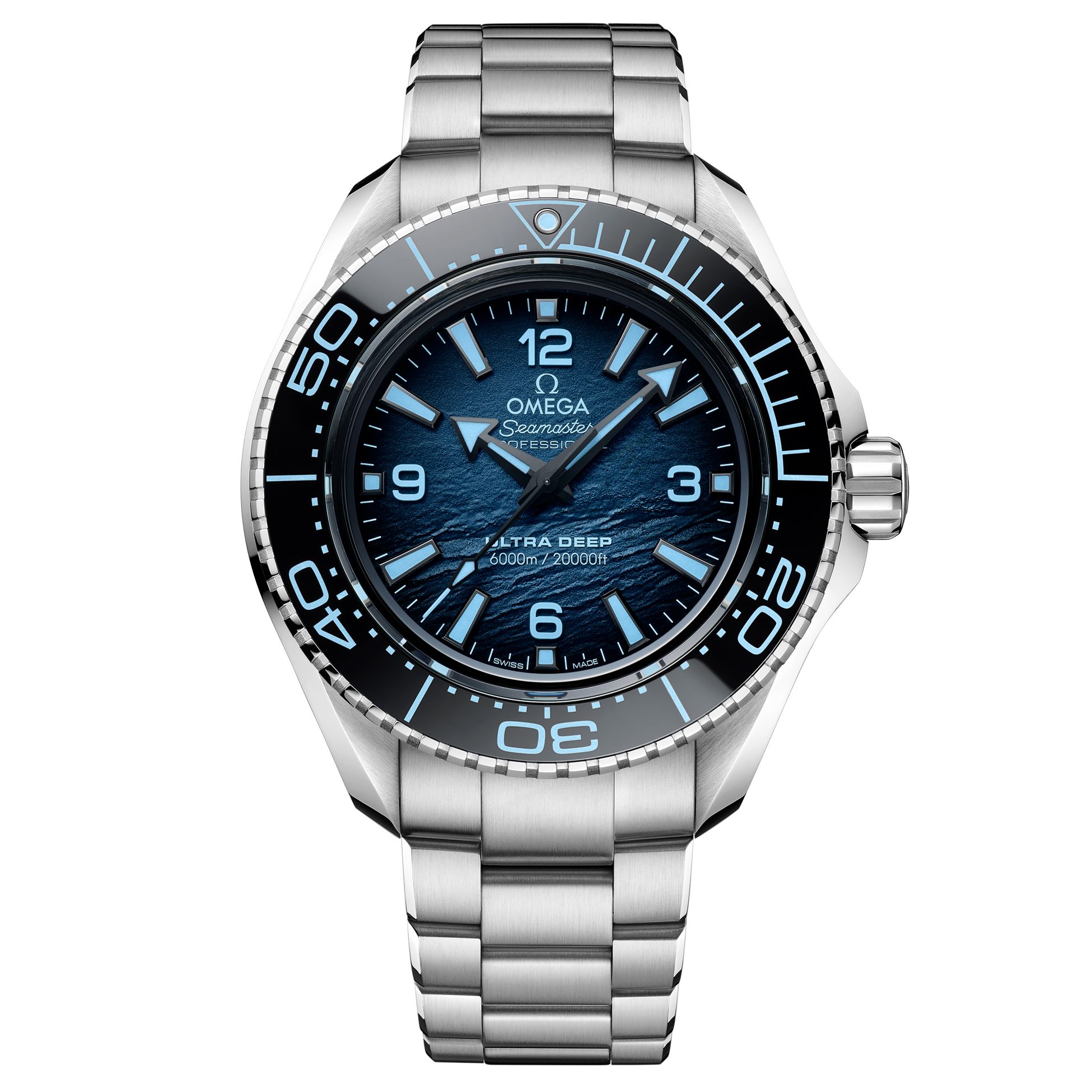 OMEGA Seamaster Ultra Deep Planet Ocean 6000M Co-Axial Master Chronometer Blue Dial O-MEGASTEEL Watch | 45.5mm