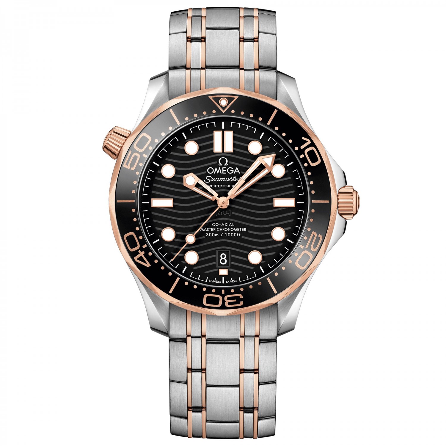 OMEGA Seamaster Diver 300M Co-Axial Master Chronometer Black Dial Sedna Gold and Stainless Steel Watch | 42mm
